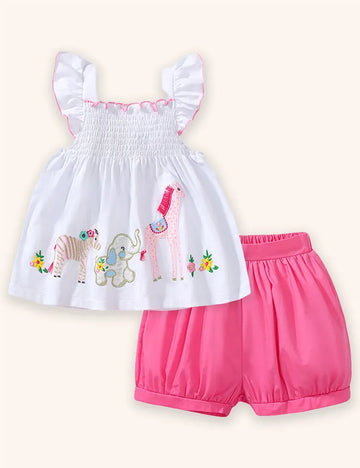 Animal Applique T-shirt Set